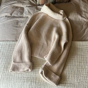 Free People Knitted Slouch Neck Sweater Size Small